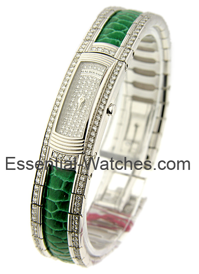 Mauboussin MINI SIZE - Green Strap with Diamond Trip - LMMDW5001 - Essential Watches