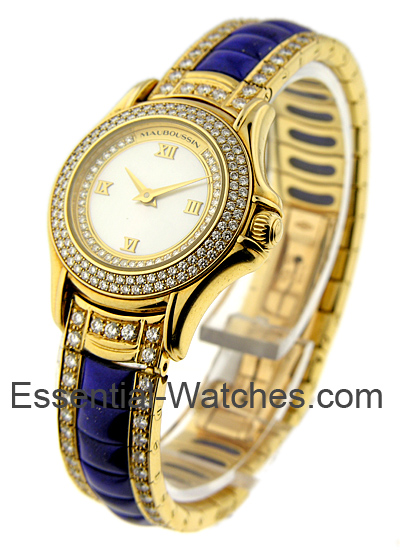 Mauboussin Lady's Yellow Gold with Lapis Bracelet -   - Essential Watches
