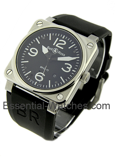 Bell & Ross BR03-92 Automatic  - BR-03-92-BLK-SR ( BR-03-92-BLK-ST ) - Essential Watches