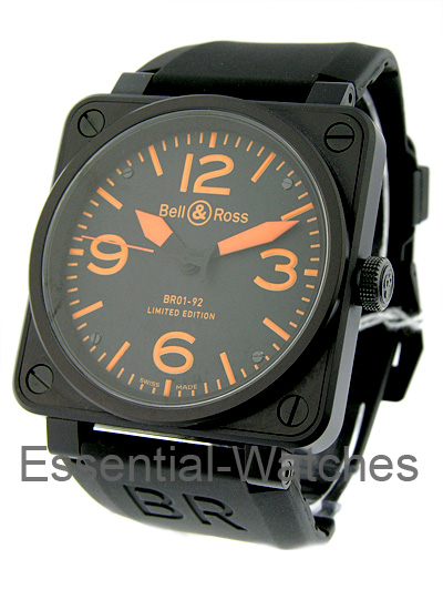 Bell & Ross BRO1-92 Automatic - Limited Edition - BR-01-92-BLK-CARORG-SCS - Essential Watches
