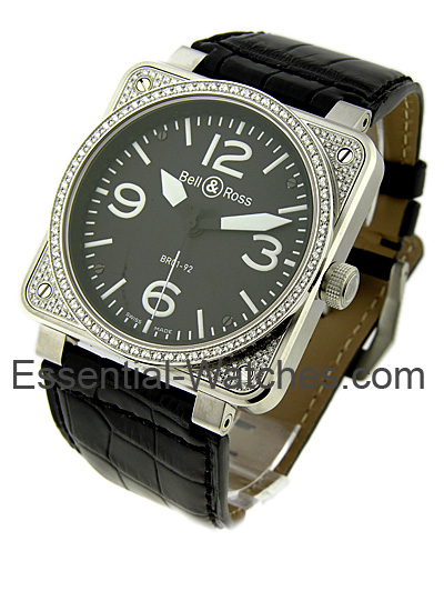 Bell & Ross BR 01-92 Automatic Top Diamonds  - BR-01-92-BLK Diamond Auto  - Essential Watches