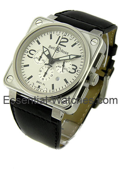 Bell & Ross BR 01-94 Chronograph - BR-01-94-WHT-LS - Essential Watches