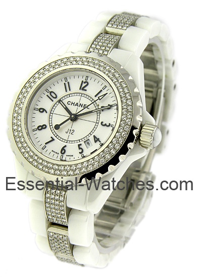 Chanel J12 H1420 Size with Diamond Bracelet and Bezel - H1420 - Essential Watches