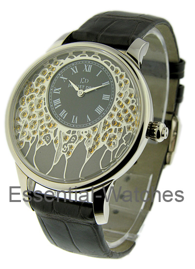 Jaquet Droz La Fleur Du Temps with Yellow Spessartine Dial  - J014014205 - Essential Watches