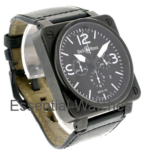 Bell & Ross BR 01-94 Chronograph - BR-01-94-BLK-CAR-LS - Essential Watches