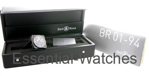 Bell & Ross BR 01-94 Chronograph - BR-01-94-BLK-CAR-LS - Essential Watches