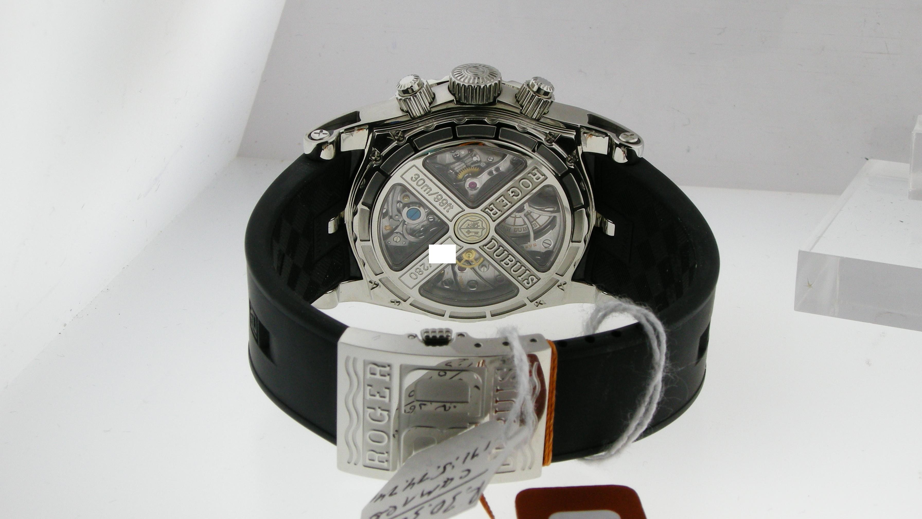 Roger Dubuis New Sympathy 43mm Chronograph in Steel - SYM43 78 9 9R.53 - Essential Watches