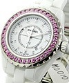 Chanel J12 H2010 Small Size with  Pink Sapphire Bezel H2010