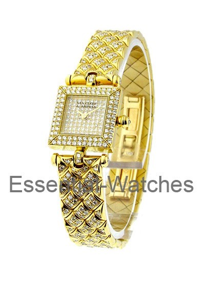 Van Cleef Square Classique Lady's Watch full Pave Diamonds -  - Essential Watches