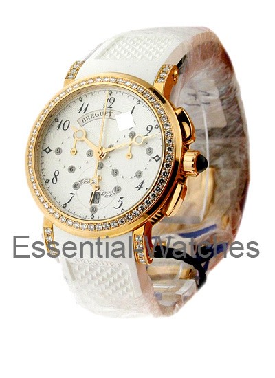 Breguet Marine Lady Chronograph in Rose Gold - 8828BR/5D/586 DD00 - Essential Watches