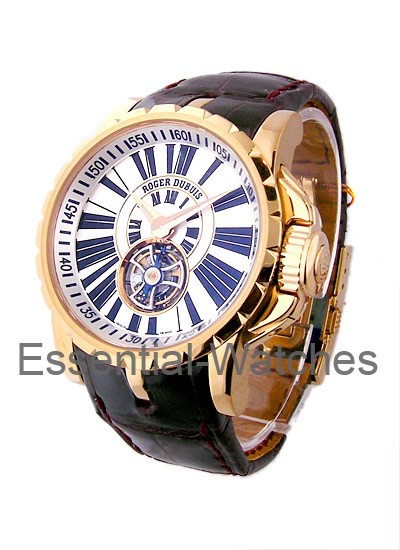 Roger Dubuis Excalibur 39mm Tourbillon Rose Gold - EX39 09 5 3.7A - Essential Watches