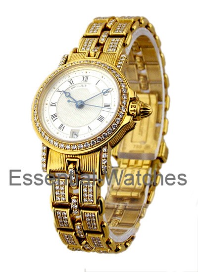 Breguet Marine Yellow Gold with Diamond Bracelet - 8401ba/  - Essential Watches
