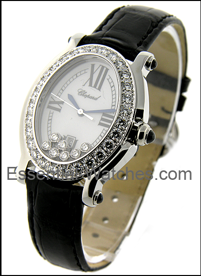 Chopard Happy Sport Oval with large Diamond Bezel - 27/7000-2311WMP - Essential Watches